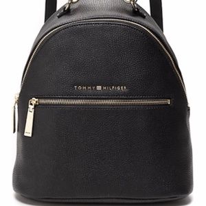 Tommy Hilfiger Mini Black Leather Backpack
